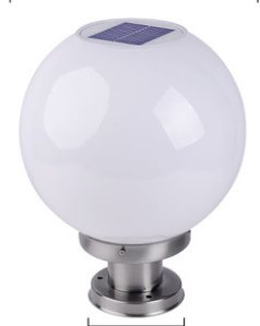 Solar pillar light with globe, ABS body, 200 mm, Weichun Lighting
