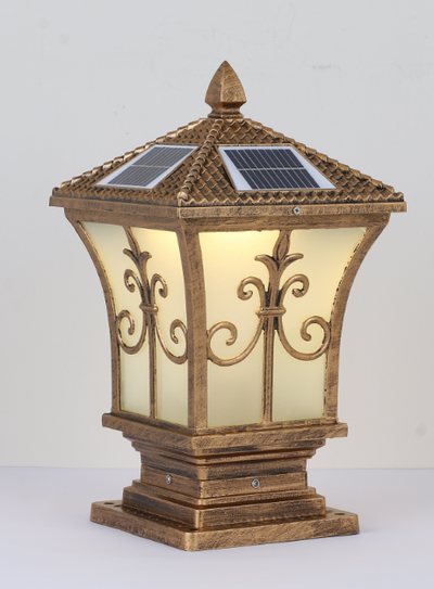 Solar pillar light with spire finial, ABS body, 200 mm, Weichun Lighting